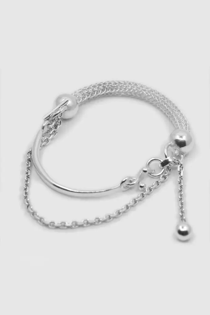 bracelet nodi en argent de réemploi upcycling