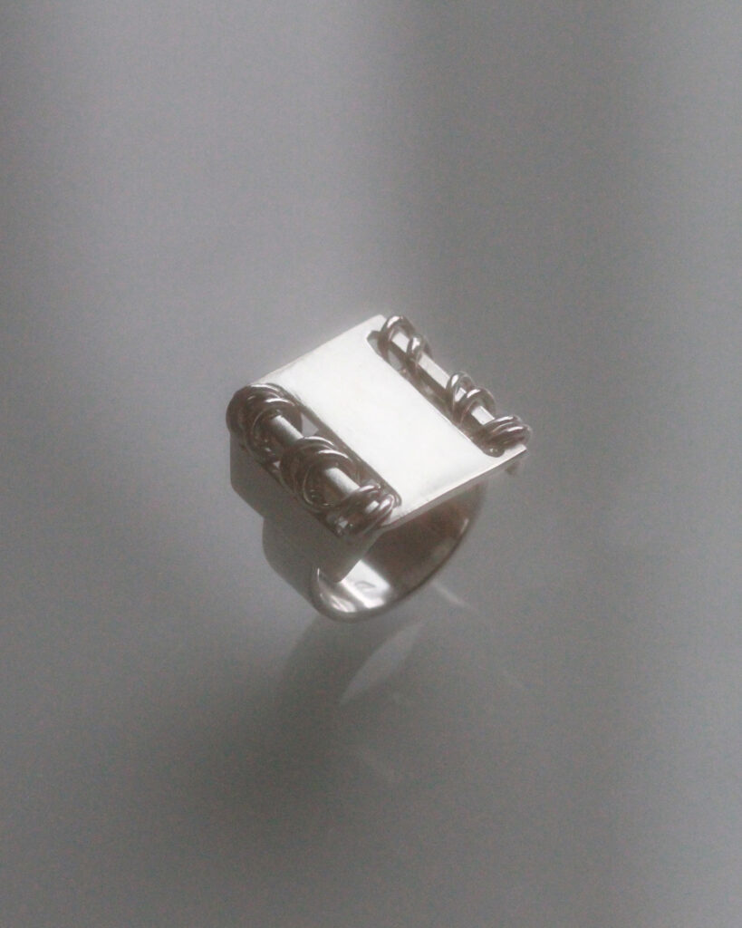 bague abaque en argent de réemploi