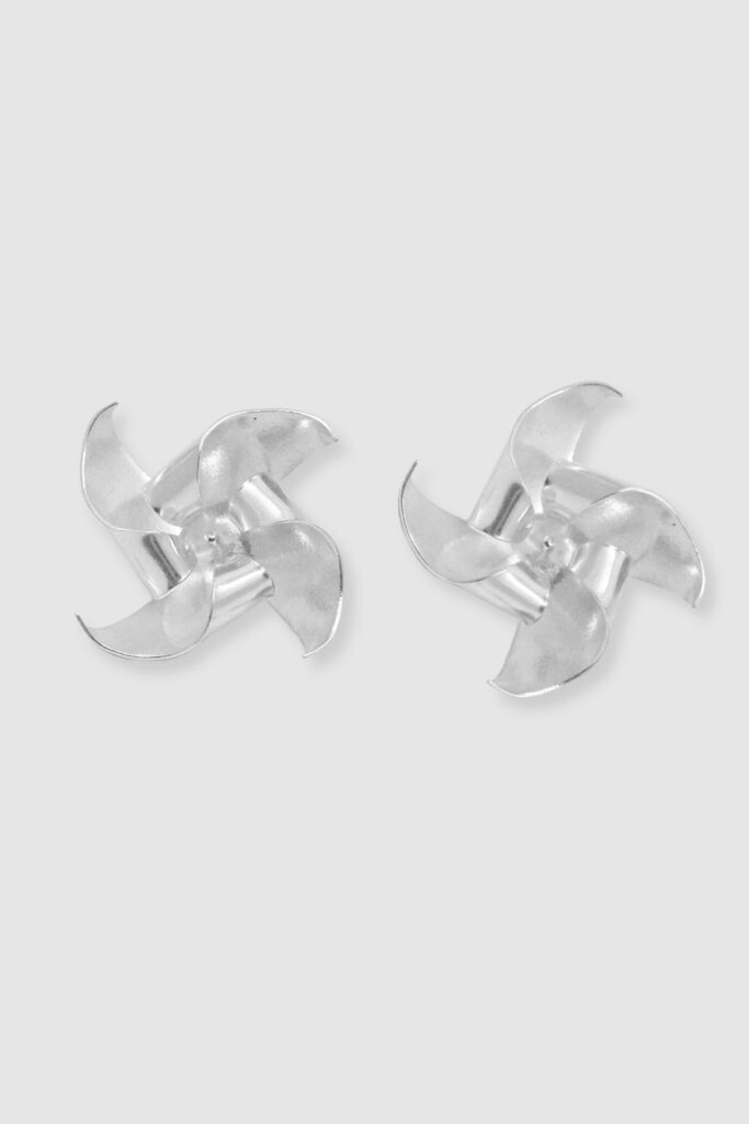 boucles d'oreilles foehn en argent upcyclé